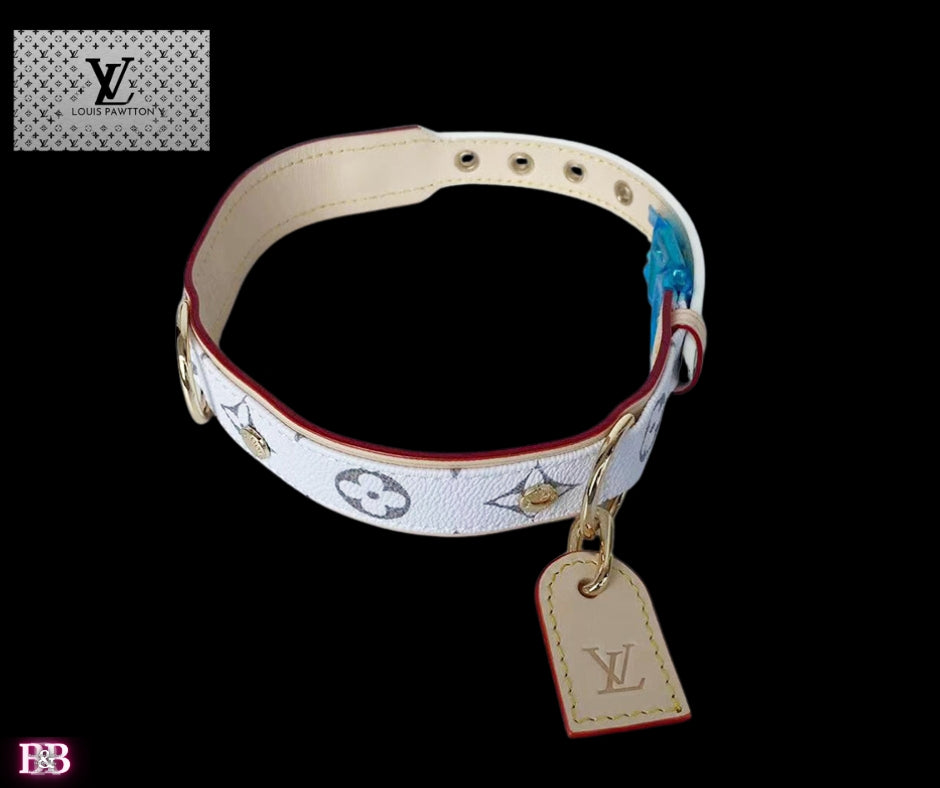 LV "Millionaire" WhiteOut Monogram Collar -&- Leash