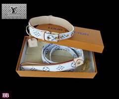 LV "Millionaire" WhiteOut Monogram Collar -&- Leash