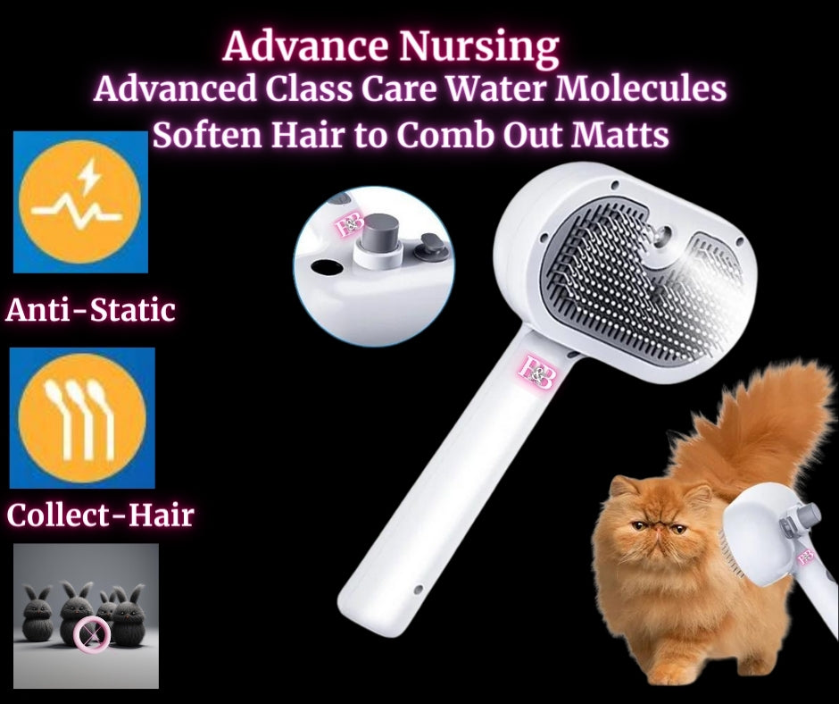 ANTI-SHED -Recharchable Hair Remover -&- Steam Cleaner Pet Grooming Brush