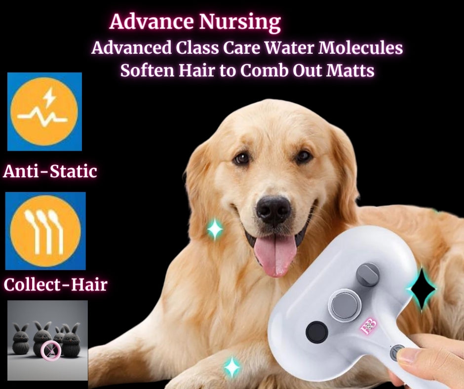 ANTI-SHED -Recharchable Hair Remover -&- Steam Cleaner Pet Grooming Brush