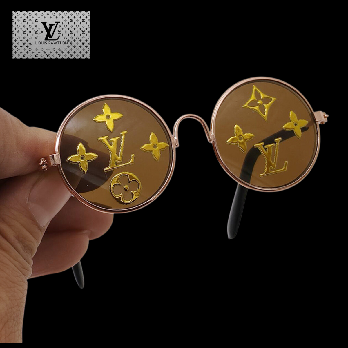 LV -"Gold-Digger" -Show Pet Sunglasses- L02